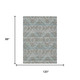 8' X 10' Teal Blue And Purple Tribal Washable Indoor Outdoor Area Rug
