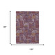 8' X 10' Eggplant And Brown Geometric Washable Indoor Outdoor Area Rug