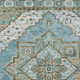 9' X 12' Teal Blue And Graphite Oriental Washable Indoor Outdoor Area Rug