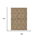 10' X 14' Copper And Green Oriental Washable Indoor Outdoor Area Rug