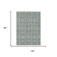 8' X 10' Teal Blue And Blue Oriental Washable Indoor Outdoor Area Rug