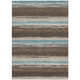 8' X 10' Brown And Beige Striped Washable Indoor Outdoor Area Rug