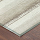 8' X 10' Ivory And Linen Striped Washable Indoor Outdoor Area Rug