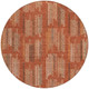8' Orange And Brown Round Abstract Washable Indoor Outdoor Area Rug
