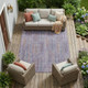 9' X 12' Plum And Purple Abstract Washable Indoor Outdoor Area Rug