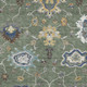 3' X 5' Green And Blue Oriental Washable Indoor Outdoor Area Rug
