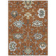 3' X 5' Orange And Gray Oriental Washable Indoor Outdoor Area Rug