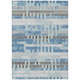 10' X 14' Sky Blue And Blue Striped Washable Indoor Outdoor Area Rug