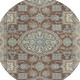 8' Chocolate And Brown Round Floral Medallion Washable Indoor Outdoor Area Rug