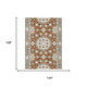 9' X 12' Orange And Ivory Floral Medallion Washable Indoor Outdoor Area Rug