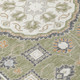 9' X 12' Sage And Green Floral Medallion Washable Indoor Outdoor Area Rug