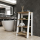 17" Oak And White Wood Freestanding Bathroom Vanity