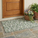 3' X 5' Green And Silver Geometric Washable Indoor Outdoor Area Rug
