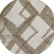 8' Linen And Ivory Round Geometric Washable Indoor Outdoor Area Rug