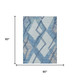 5' X 8' Sky Blue And Blue Geometric Washable Indoor Outdoor Area Rug