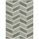 8' X 10' Green And Ivory Geometric Washable Indoor Outdoor Area Rug