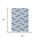 3' X 5' Denim Blue And Blue Geometric Washable Indoor Outdoor Area Rug