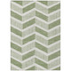 3' X 5' Fern Green And Green Geometric Washable Indoor Outdoor Area Rug