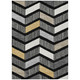 3' X 5' Black And Graphite Geometric Washable Indoor Outdoor Area Rug