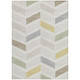 8' X 10' Ivory And Beige Geometric Washable Indoor Outdoor Area Rug