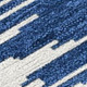 8' Blue And Ivory Round Geometric Washable Indoor Outdoor Area Rug