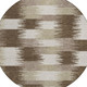 8' Chocolate And Brown Round Geometric Washable Indoor Outdoor Area Rug