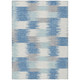 9' X 12' Denim Blue And Blue Geometric Washable Indoor Outdoor Area Rug