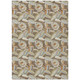 5' X 8' Brown And Ivory Abstract Washable Indoor Outdoor Area Rug