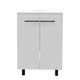24" White Wood Freestanding Double Door Bathroom Vanity With Sink