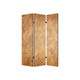 72" Brown Canvas Folding Three Panel Screen Room Divider