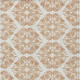 8' X 10' Copper And Ivory Damask Washable Indoor Outdoor Area Rug