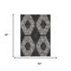 3' X 5' Charcoal And Gray Tribal Washable Indoor Outdoor Area Rug