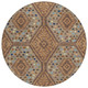 8' Copper And Orange Round Tribal Washable Indoor Outdoor Area Rug
