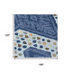 10' X 14' Navy Blue And Sky Blue Tribal Washable Indoor Outdoor Area Rug