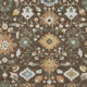 10' X 14' Chocolate And Copper Floral Medallion Washable Indoor Outdoor Area Rug