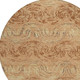 8' Copper And Orange Round Abstract Washable Indoor Outdoor Area Rug