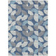 8' X 10' Navy Blue And Ivory Geometric Washable Indoor Outdoor Area Rug