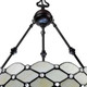 Black And White Unique Statement Three Light Glass Dimmable Chandelier With Black And White Shades