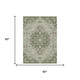 5' X 8' Olive Green And Sage Floral Medallion Washable Indoor Outdoor Area Rug