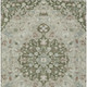 8' X 10' Olive Green And Sage Floral Medallion Washable Indoor Outdoor Area Rug