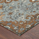 3' X 5' Orange And Gray Floral Medallion Washable Indoor Outdoor Area Rug