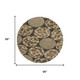 8' Brown And Beige Round Floral Washable Indoor Outdoor Area Rug