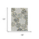10' X 14' Ivory And Beige Floral Washable Indoor Outdoor Area Rug