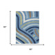 5' X 8' Denim Blue And Navy Blue Abstract Washable Indoor Outdoor Area Rug