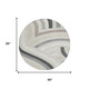 8' Linen And Ivory Round Abstract Washable Indoor Outdoor Area Rug