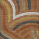 3' X 5' Orange And Gold Abstract Washable Indoor Outdoor Area Rug
