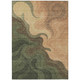 10' X 14' Olive Green And Green Abstract Washable Indoor Outdoor Area Rug
