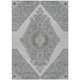 10' X 14' Gray And Silver Geometric Washable Indoor Outdoor Area Rug