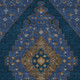 9' X 12' Navy Blue And Teal Blue Geometric Washable Indoor Outdoor Area Rug