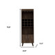 24" Walnut Wood Bar Cabinet With Two Doors